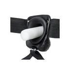 REALROCK Hollow Strapon with Balls - 23 cm Black - Black 23 cm Hollow Strap-On - Hush Store Sydney 