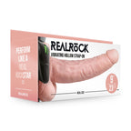 REALROCK Vibrating Hollow Strapon + Balls - 23cm Flesh - Flesh 23 cm Vibrating Hollow Strap-On - Hush Store Sydney 