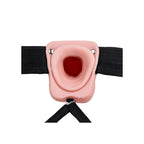REALROCK Vibrating Hollow Strapon + Balls - 23cm Flesh - Flesh 23 cm Vibrating Hollow Strap-On - Hush Store Sydney 