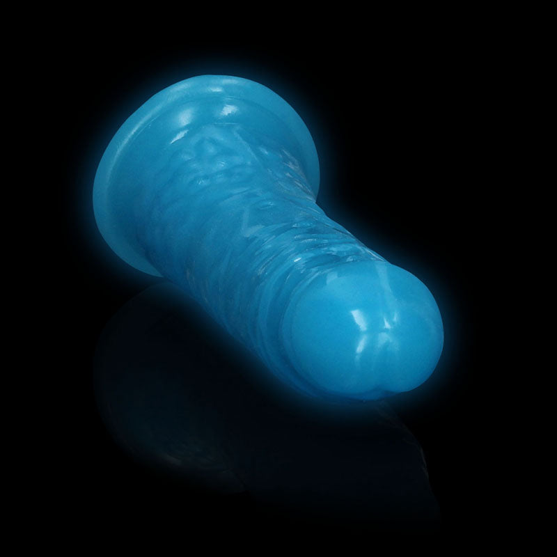 REALROCK 15.5 cm Slim Glow in the Dark Neon - Blue - Glow in Dark Blue 15.5 cm (6'') Dong - Hush Store Sydney 