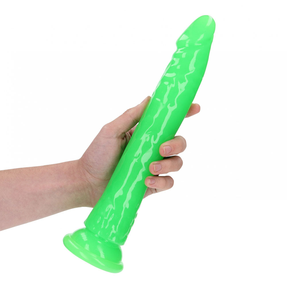 REALROCK 29 cm Slim Glow in the Dark Neon - Green - Glow in Dark Green 29 cm (11'') Dong - Hush Store Sydney 
