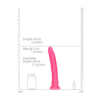 REALROCK 29 cm Slim Glow in the Dark Neon - Pink - Glow in Dark Pink 29 cm (11'') Dong - Hush Store Sydney 