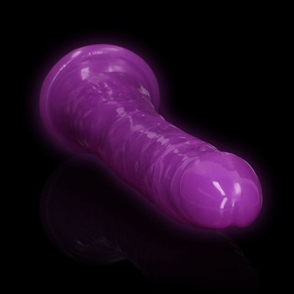 REALROCK 29 cm Slim Glow in the Dark Neon - Purple - Glow in Dark Purple 29 cm (11'') Dong - Hush Store Sydney 