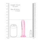 REALROCK 15.5 cm Straight Dildo - Pink - Pink 15.5 cm (6'') Dong - Hush Store Sydney 