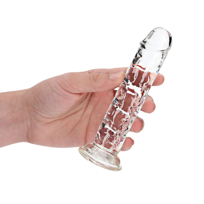 REALROCK 15.5 cm Straight Dildo - Clear - Clear 15.5 cm (6'') Dong - Hush Store Sydney 