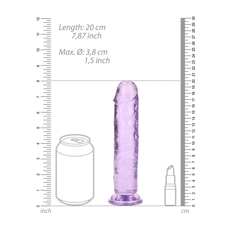 REALROCK 18 cm Straight Dildo - Purple - Purple 18 cm (7'') Dong - Hush Store Sydney 
