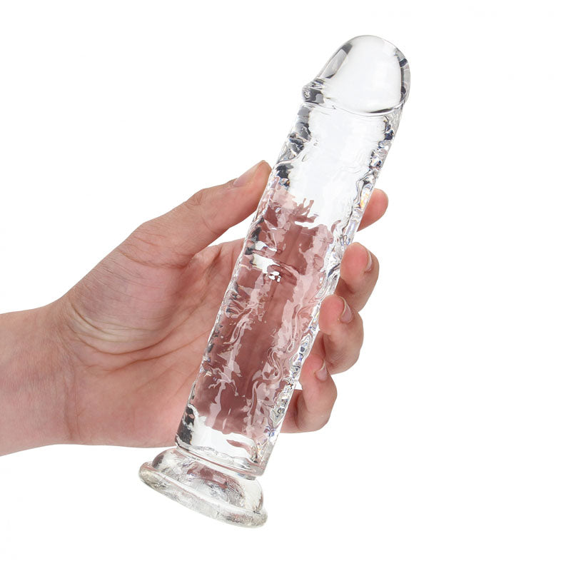 REALROCK 18 cm Straight Dildo - Clear - Clear 18 cm (7'') Dong - Hush Store Sydney 