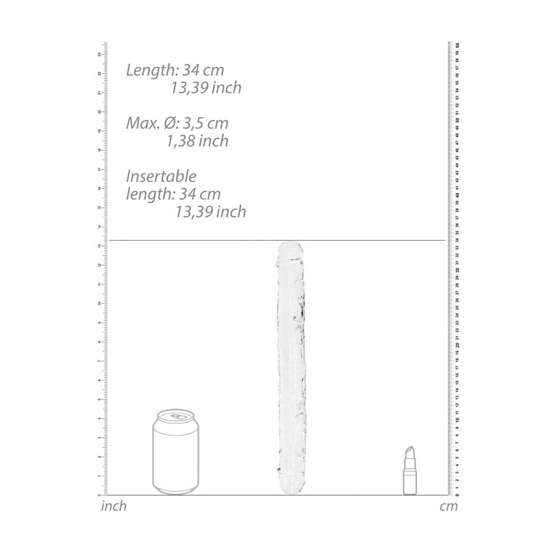 REALROCK 34 cm Double Dong - Clear - Clear 34 cm (14'') Double Dong - Hush Store Sydney 