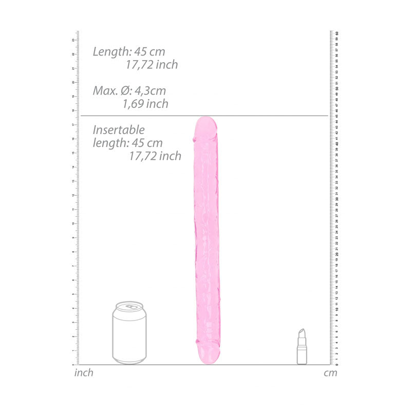 REALROCK 45 cm Double Dong - Pink - Pink 45 cm (18'') Double Dong - Hush Store Sydney 