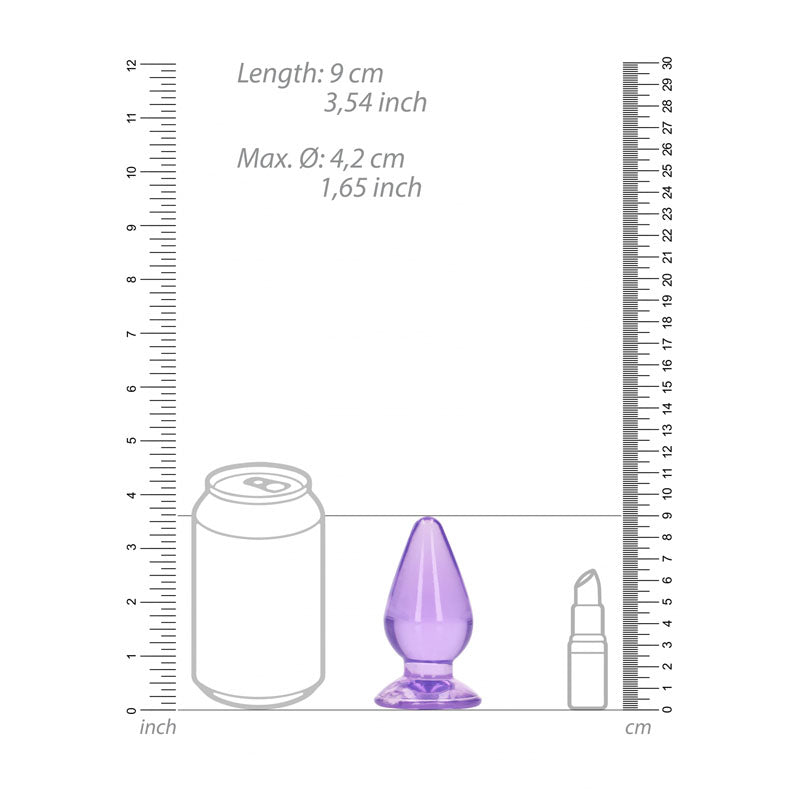 REALROCK 9 cm Anal Plug - Purple - Purple 9 cm (3.5'') Butt Plug - Hush Store Sydney 