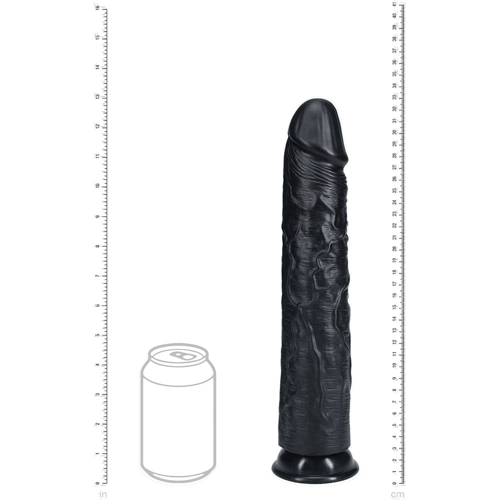 REALROCK 33cm Extra Long Dildo - Black - Black 33 cm (13'') Extra Long Dong - Hush Store Sydney 