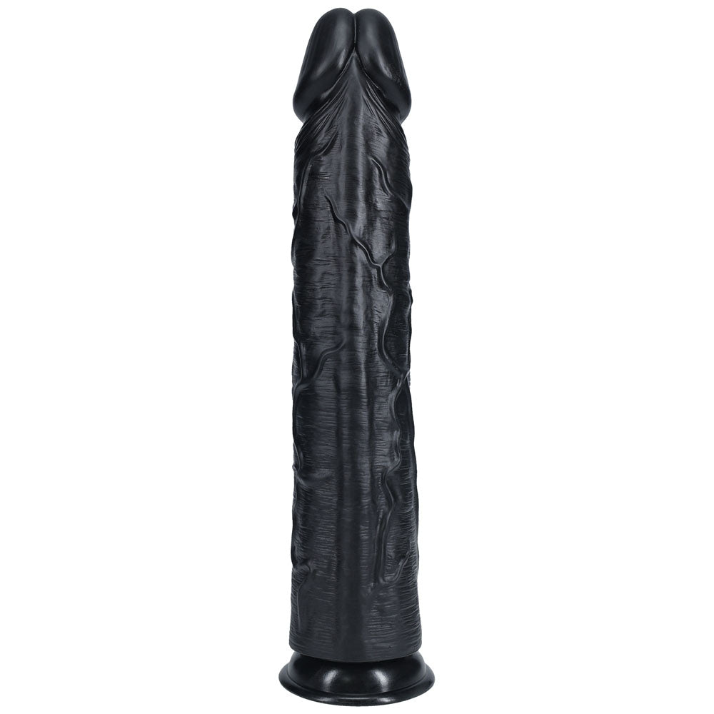 REALROCK 38cm Extra Long Dildo - Black - Black 38 cm (15'') Extra Long Dong - Hush Store Sydney 