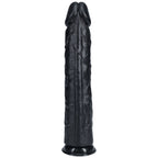 REALROCK 38cm Extra Long Dildo - Black - Black 38 cm (15'') Extra Long Dong - Hush Store Sydney 