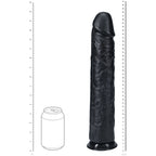 REALROCK 38cm Extra Long Dildo - Black - Black 38 cm (15'') Extra Long Dong - Hush Store Sydney 