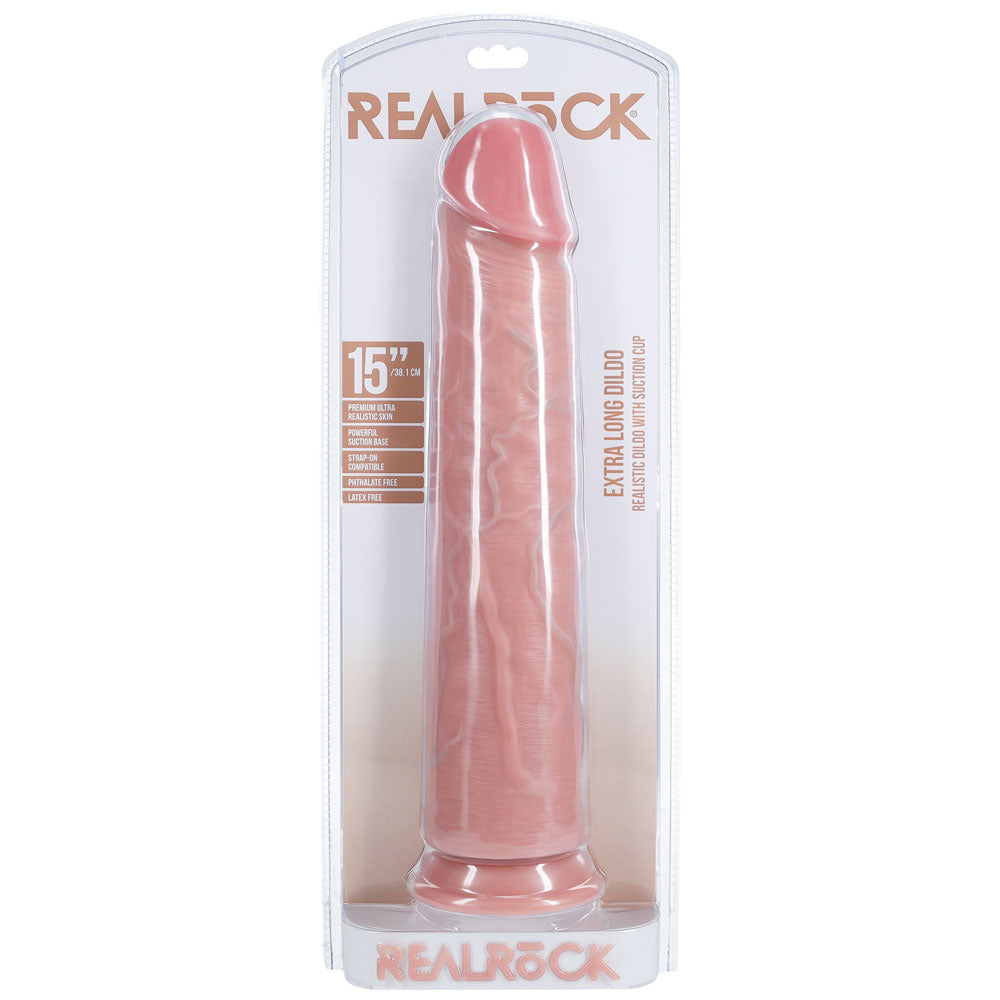 REALROCK 38cm Extra Long Dildo - Flesh - Flesh 38 cm (15'') Extra Long Dong - Hush Store Sydney 