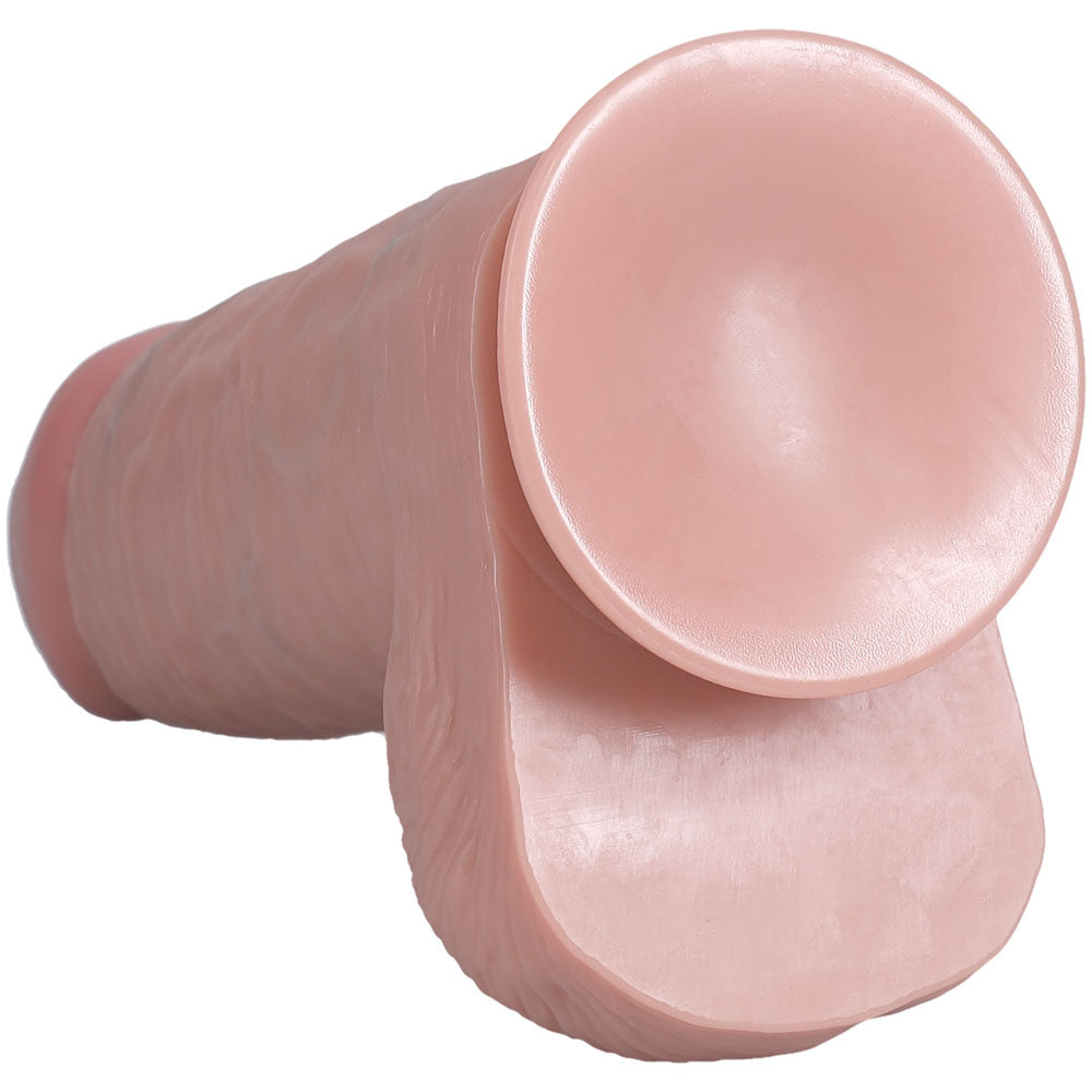 REALROCK 20cm Extra Thick Dildo with Balls - Flesh - Flesh 20 cm (8'') Extra Thick Dong - Hush Store Sydney 
