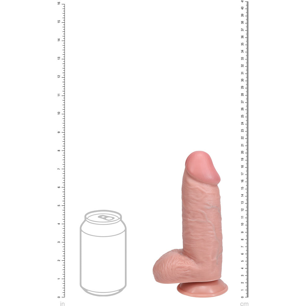 REALROCK 20cm Extra Thick Dildo with Balls - Flesh - Flesh 20 cm (8'') Extra Thick Dong - Hush Store Sydney 