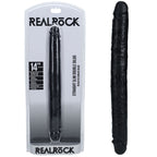 REALROCK 35cm Slim Double Dildo - Black - Black 35 cm (14'') Double Dong - Hush Store Sydney 