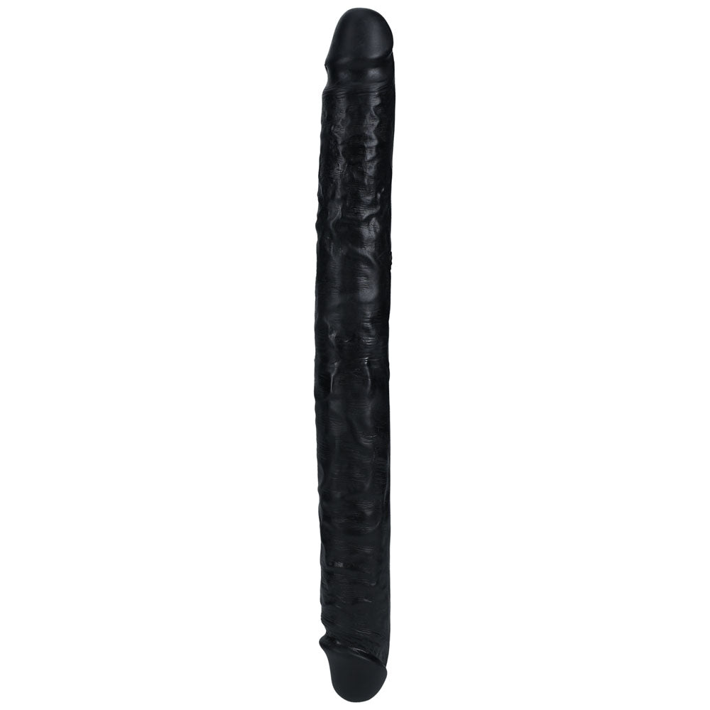 REALROCK 35cm Slim Double Dildo - Black - Black 35 cm (14'') Double Dong - Hush Store Sydney 