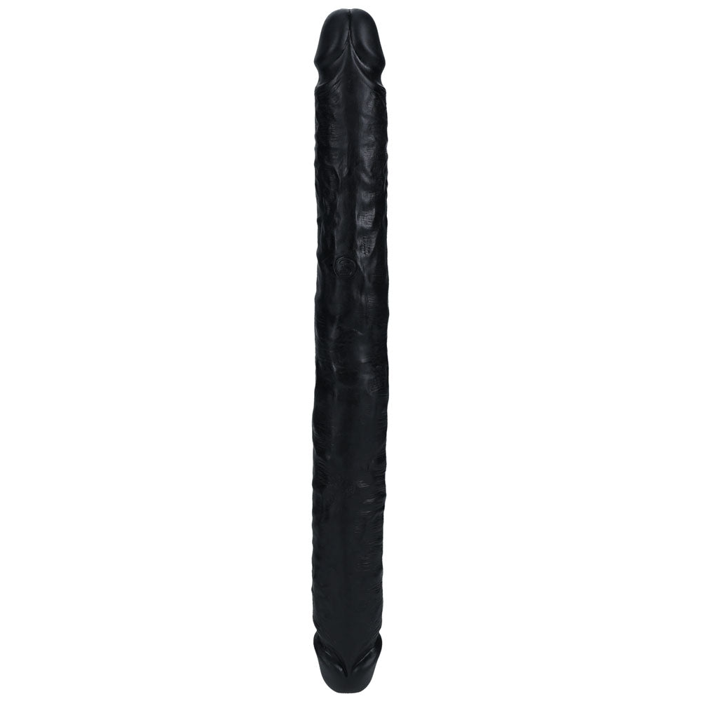 REALROCK 35cm Slim Double Dildo - Black - Black 35 cm (14'') Double Dong - Hush Store Sydney 