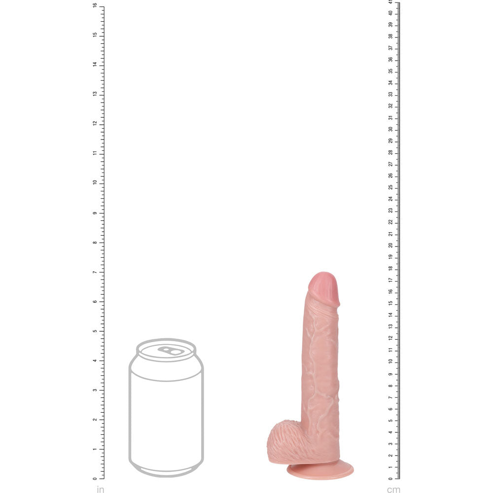 REALROCK 18cm Vibrating Cock + Balls - Flesh - Flesh 17.8 cm (7'') USB Rechargeable Vibrating Dong - Hush Store Sydney 