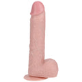 REALROCK 20cm Vibrating + Thrusting Cock with Balls - Flesh - Flesh 20.3 cm (8'') USB Rechargeable Vibrating and Thrusting Dong