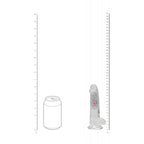 REALROCK 6'' with Balls Wireless Rechargeable LED Vibrating Dong - Clear with LED 16.2 cm USB Rechargeable Vibrating Dong with Remote