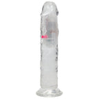 REALROCK 7'' No Balls Wireless Rechargeable LED Vibrating Dong - Clear with LED 20 cm USB Rechargeable Vibrating Dong with Remote