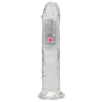 REALROCK 7'' No Balls Wireless Rechargeable LED Vibrating Dong - Clear with LED 20 cm USB Rechargeable Vibrating Dong with Remote