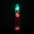 REALROCK 8'' No Balls Wireless Rechargeable LED Vibrating Dong - Clear with LED 22 cm USB Rechargeable Vibrating Dong with Remote