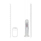 REALROCK 8'' No Balls Wireless Rechargeable LED Vibrating Dong - Clear with LED 22 cm USB Rechargeable Vibrating Dong with Remote