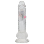 REALROCK 8'' with Balls Wireless Rechargeable LED Vibrating Dong - Clear with LED 22.5 cm USB Rechargeable Vibrating Dong with Remote