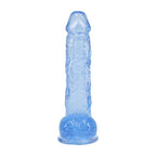 REALROCK 5'' Crystal Clear Dildo with Balls - Blue - Clear Blue 14.7 cm Dong - Hush Store Sydney 