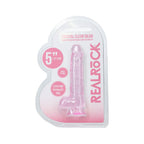 REALROCK 5'' Crystal Clear Dildo with Balls - Pink - Clear Pink 14.7 cm Dong - Hush Store Sydney 