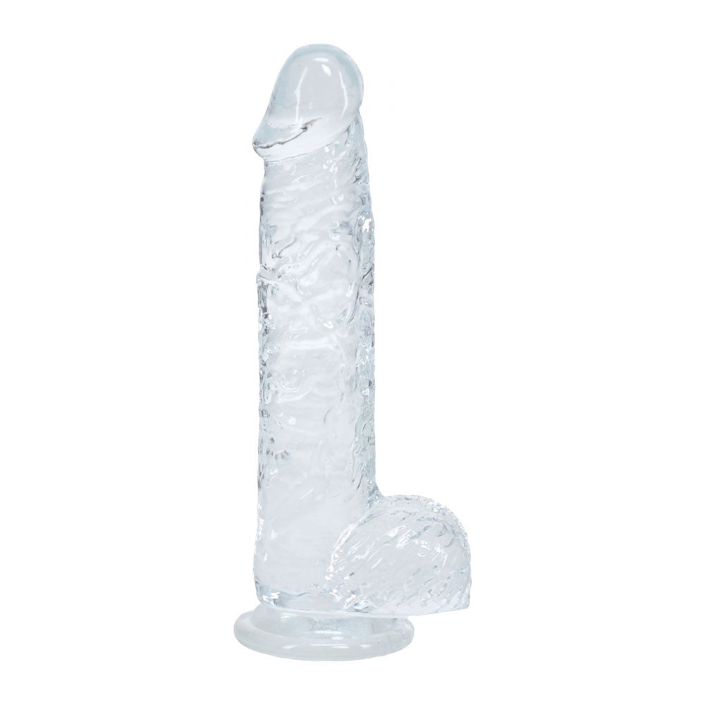 REALROCK 5'' Crystal Clear Dildo with Balls - Clear - Clear 14.7 cm Dong - Hush Store Sydney 