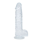 REALROCK 5'' Crystal Clear Dildo with Balls - Clear - Clear 14.7 cm Dong - Hush Store Sydney 