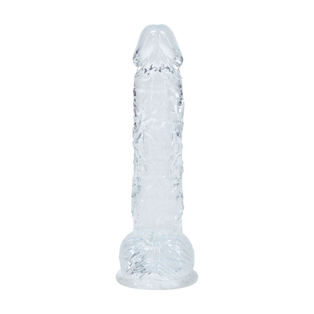 REALROCK 5'' Crystal Clear Dildo with Balls - Clear - Clear 14.7 cm Dong - Hush Store Sydney 