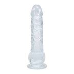 REALROCK 5'' Crystal Clear Dildo with Balls - Clear - Clear 14.7 cm Dong - Hush Store Sydney 