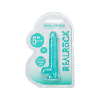 REALROCK 5'' Crystal Clear Dildo with Balls - Turquoise - Clear Turquoise 14.7 cm Dong - Hush Store Sydney 