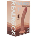 REALROCK Dual Density Silicone 7'' Curved Dildo - Tan - Tan 18.5 cm Dildo