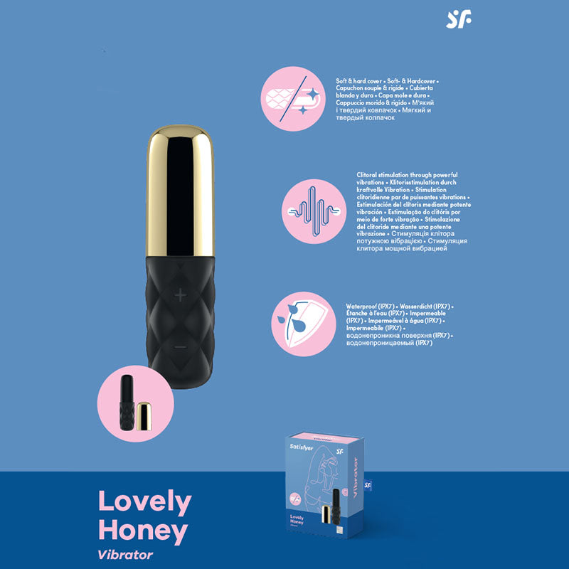 Satisfyer Mini Sparking Darling - Gold/Black USB Rechargeable Mini Vibrator - Hush Store Sydney 