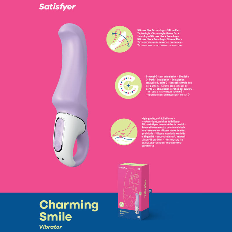 Satisfyer Vibes - Charming Smile - Lilac USB Rechargeable Vibrator - Hush Store Sydney 