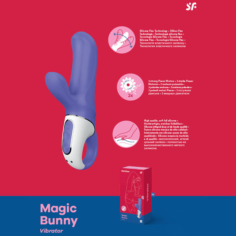 Satisfyer Vibes - Magic Bunny - Purple USB Rechargeable Rabbit Vibrator - Hush Store Sydney 