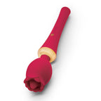 Secret Kisses Rosegasm Rose Wand - Rose Red 30.5 cm USB Rechargeable Massager Wand