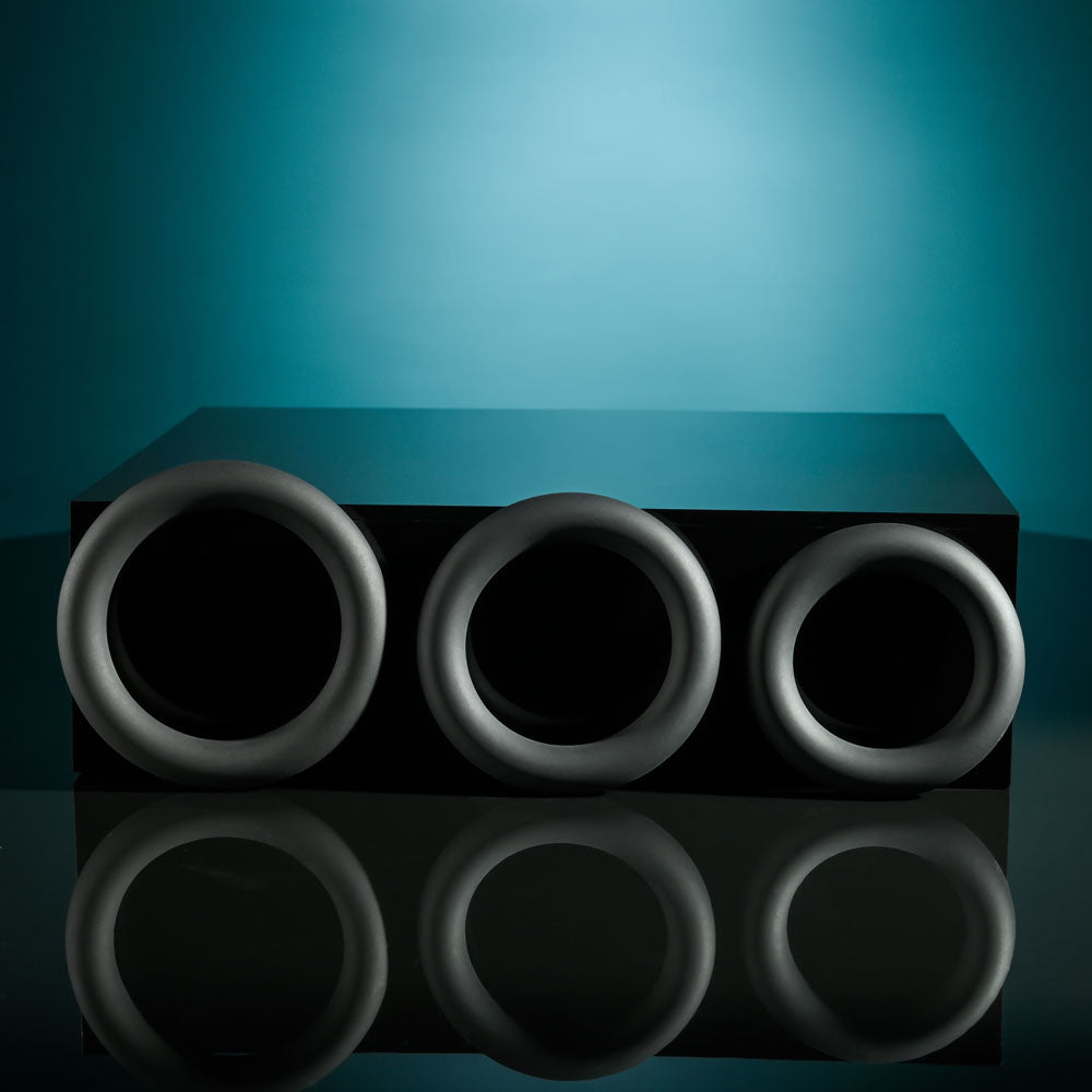 Selopa 3 RING CIRCUS - Black Cock Rings - Set of 3 Sizes - Hush Store Sydney 