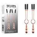Selopa BEADED NIPPLE CLAMPS - Rose Gold - Rose Gold Nipple Clamps - Set of 2 - Hush Store Sydney 