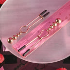 Selopa BEADED NIPPLE CLAMPS - Rose Gold - Rose Gold Nipple Clamps - Set of 2 - Hush Store Sydney 