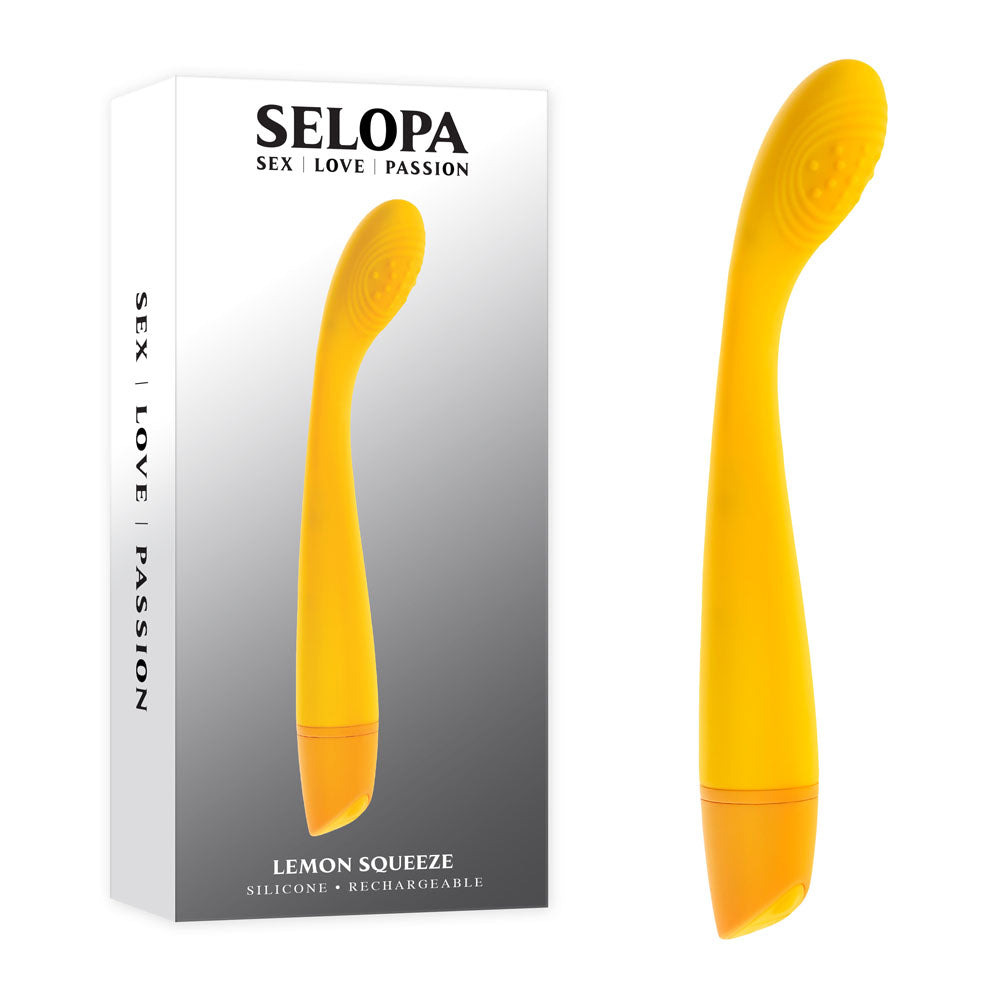 Selopa LEMON SQUEEZE - Yellow 18.4 cm USB Rechargeable Vibrator - Hush Store Sydney 