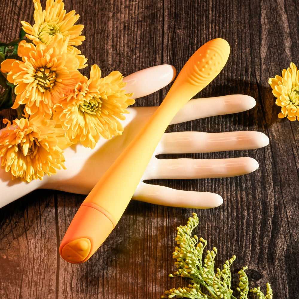 Selopa LEMON SQUEEZE - Yellow 18.4 cm USB Rechargeable Vibrator - Hush Store Sydney 