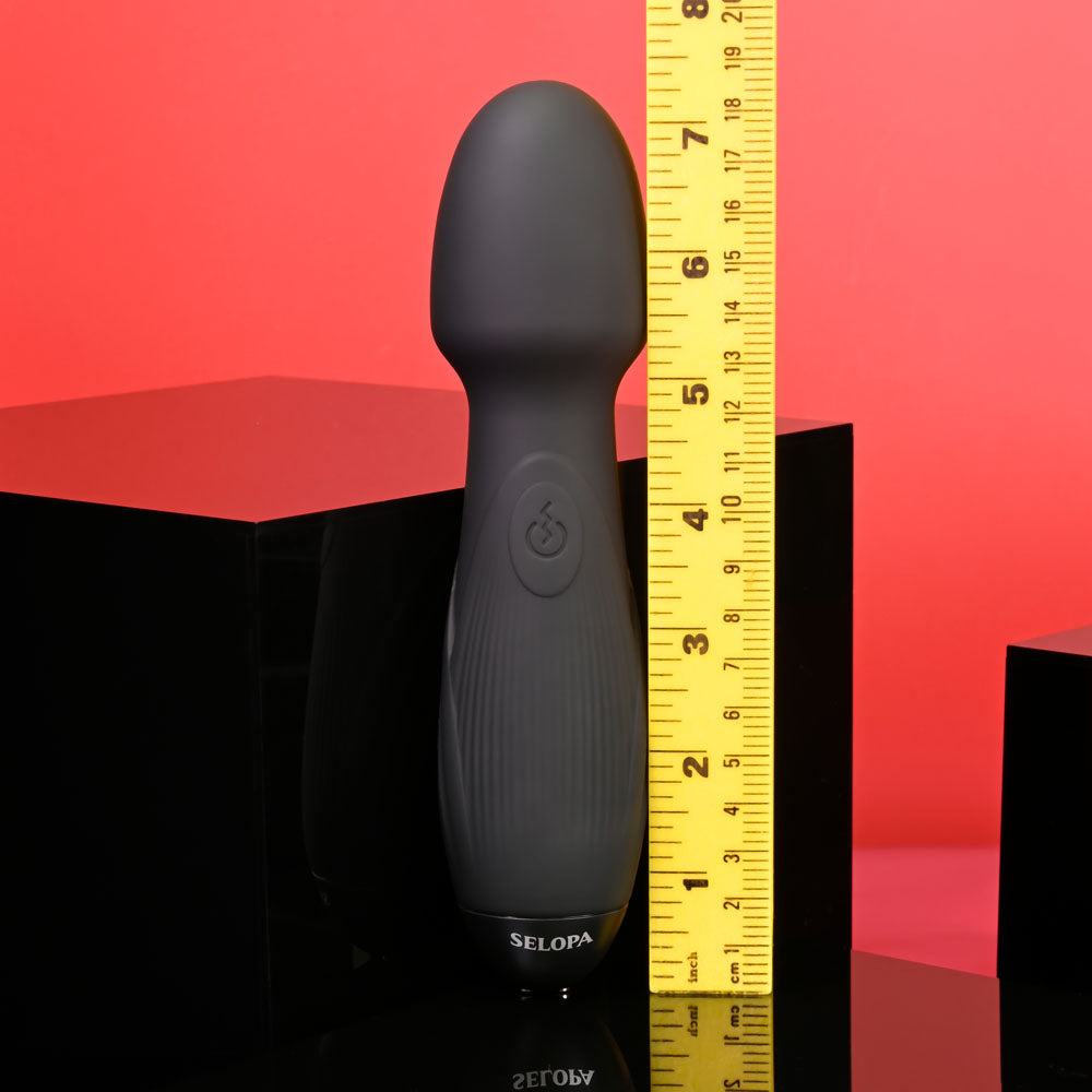 Selopa POWER TRIP - Black 18.8 cm USB Rechargeable Massage Wand - Hush Store Sydney 